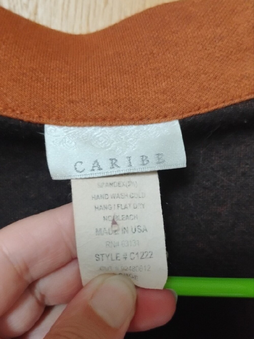 Open-Front Cardigan Sweater - Rust/Black - Picture 2 of 5